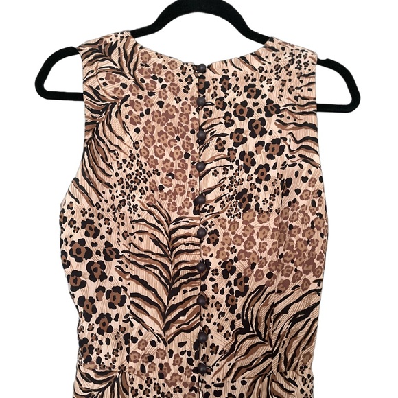 Sleeveless Animal Print Maxi Dress in Taupe - Picture 2 of 4